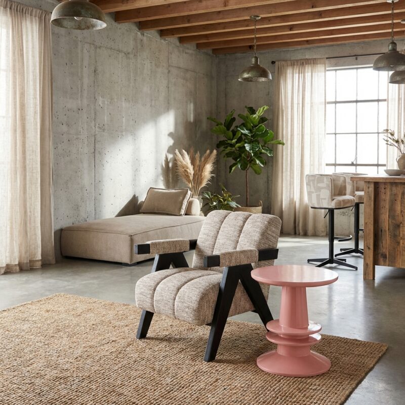 Lounge stoel Clover trendy nature, robuust ontwerp, neutrale tint