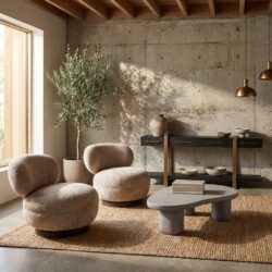 Lounge stoel Jace be easy sand swivel fire retardant hoofdafbeelding