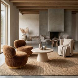 Lounge stoel Jace lovely cinnamon swivel, oranje, polyester, multiplex, grenen, schuim