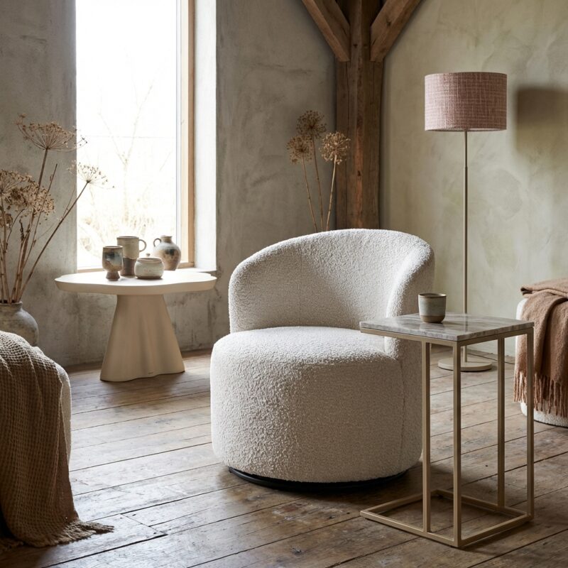 Lounge stoel Jackie lovely cream swivel kids, comfortabel en speels