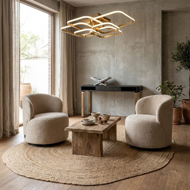 Lounge stoel Jackie sheep natural swivel kinderkamer meubel