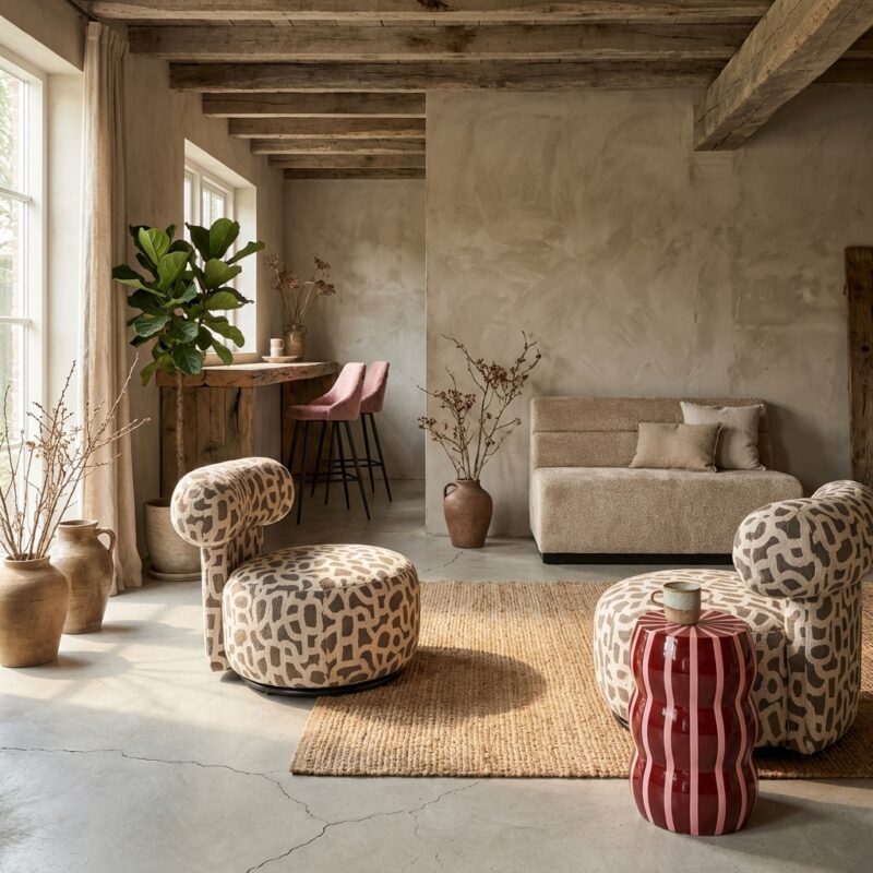 Lounge stoel Kaya weave brown, comfortabel en stijlvol