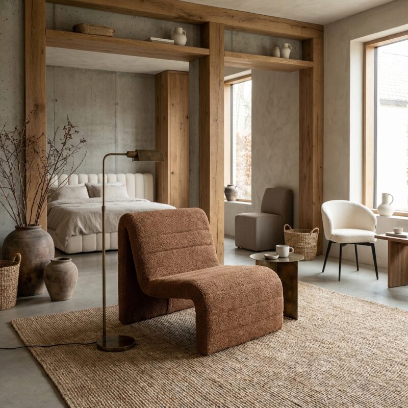 Lounge stoel Kelly lovely cinnamon, comfortabel en elegant zitmeubel