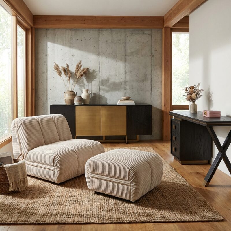 Lounge stoel Kyli jasper cream