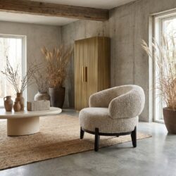 Lounge stoel Montana trendy nature beige handgemaakt