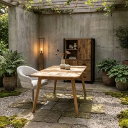 Lugano 180cm tuinmeubel, rechthoekig, natuurlijk hout, teakhout