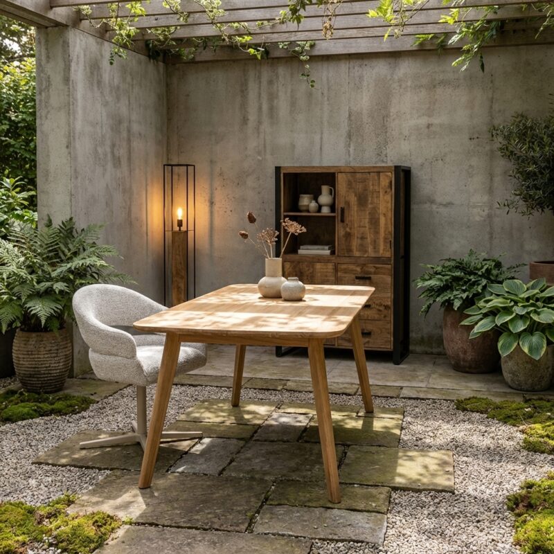 Lugano 180cm tuinmeubel, rechthoekig, natuurlijk hout, teakhout