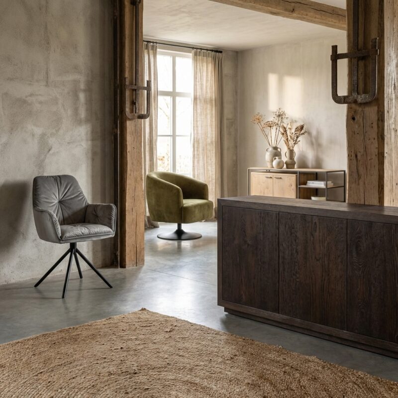 Mincio dressoir landelijk modern in bruin met vier deuren