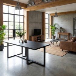 Mincio eetkamertafel 200 cm, landelijk modern, bruin, oak veneer