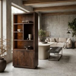 Mincio opbergkast 90 cm, landelijk modern, bruin, oak veneer espresso