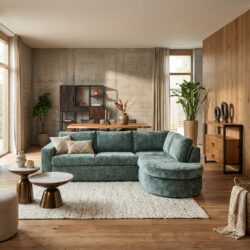 MySofa Alma 2,5 zits bank met afgeronde divan in groen