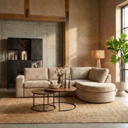 MySofa Alma 2,5 zits bank met afgeronde divan in beige