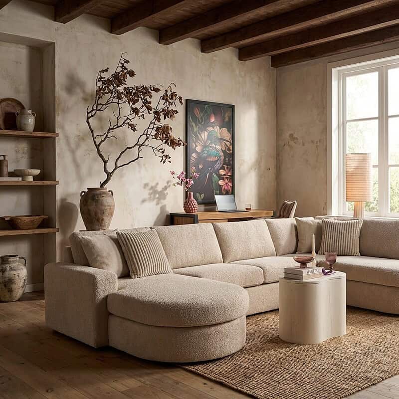 MySofa Alma U-Bank, luxe bank met modern design en Cremona 02 stof