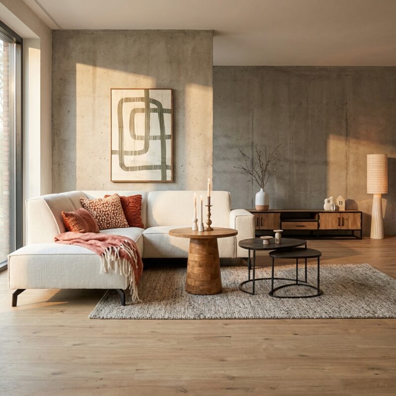 MySofa Floris hoekbank 2,5 zits beige stoffen bank