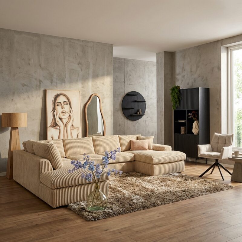 MySofa Teddy U-bank, stijlvolle en royale bank voor ontspannen avonden