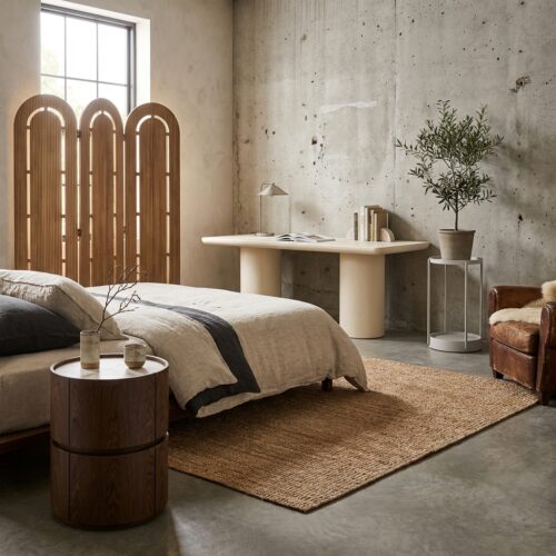 Nachtkastje Ellery brown 2-drawers, compact en evenwichtig ontwerp