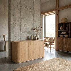 Novero 170cm eikenhout fineer dressoir in natuurlijk hout