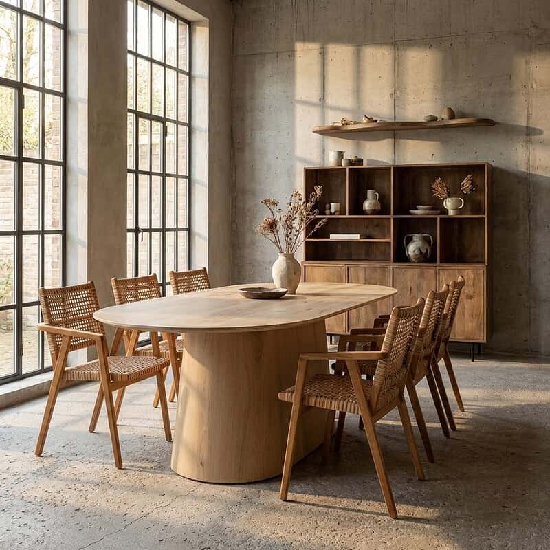 Novero 230cm eikenhout fineer tafel in natuurlijk hout