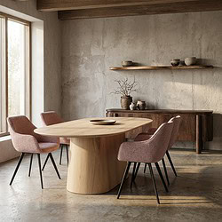 Novero 280cm eikenhout fineer tafel met natuurlijk houten afwerking