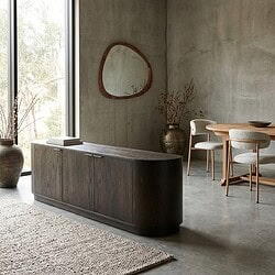 Novero Espresso 180cm kast in eikenhout fineer, bruin afwerking, moderne vormgeving