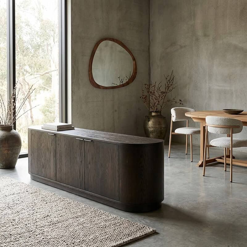 Novero Espresso 180cm kast in eikenhout fineer, bruin afwerking, moderne vormgeving