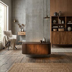 Novero Espresso Zwevend 140cm kast in eikenhout fineer met afgeronde vormen