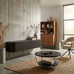 Novero Espresso Zwevend 180cm kast eikenhout fineer bruin afwerking