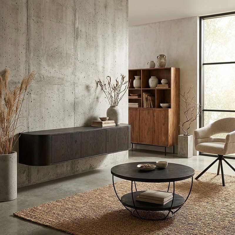 Novero Espresso Zwevend 180cm kast eikenhout fineer bruin afwerking