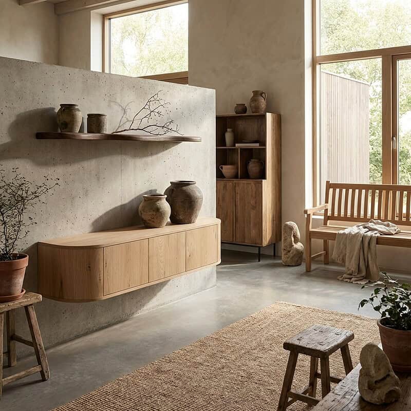 Novero Zwevend 180cm kast in natuurlijk eikenhout fineer