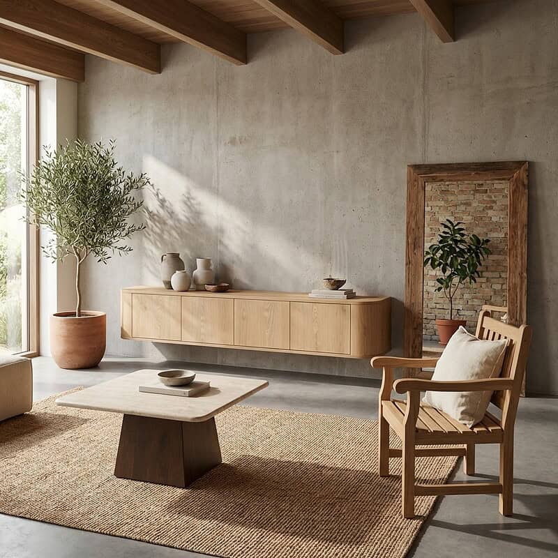 Novero Zwevend 220cm, eikenhout fineer, natuurlijk hout, modern design