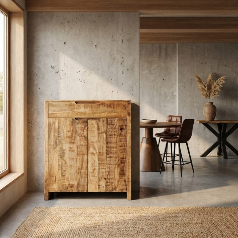 Opbergkast Sophie 100, houtkleur, mangohout, rechthoekig meubel