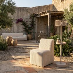 Outdoor eetkamerstoel Riva beige, handgemaakt, luxe materiaal