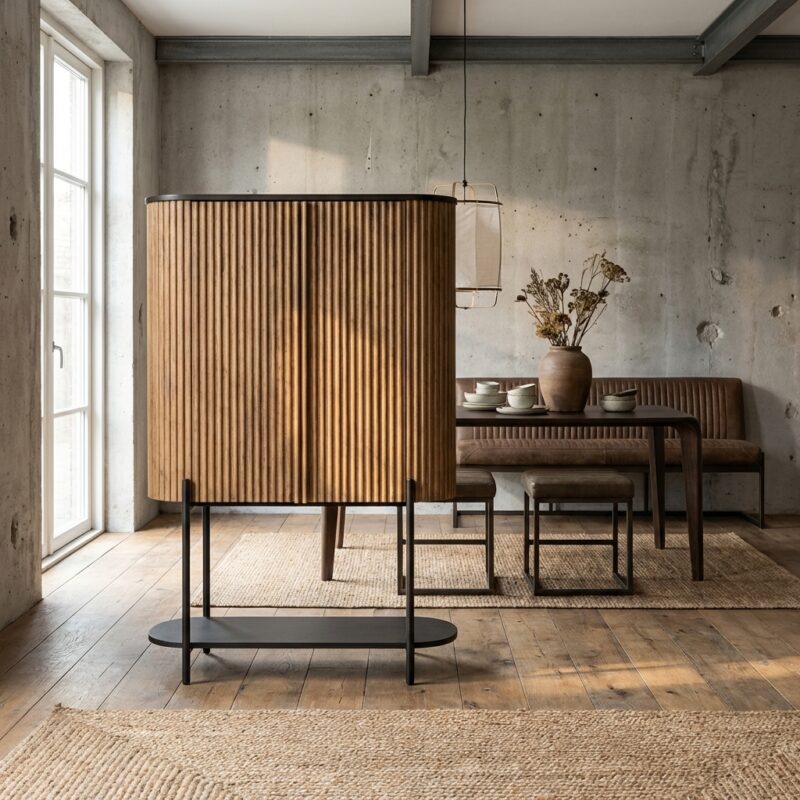 Palazzo opbergkast met landelijk modern design in natuurlijk hout