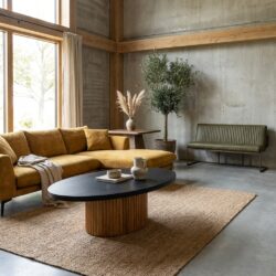 Ovale salontafel palazzo landelijk modern natuurlijk hout