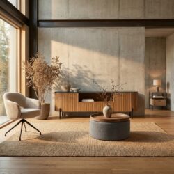 Palazzo TV-meubel 200 cm, landelijk modern, natuurlijk hout