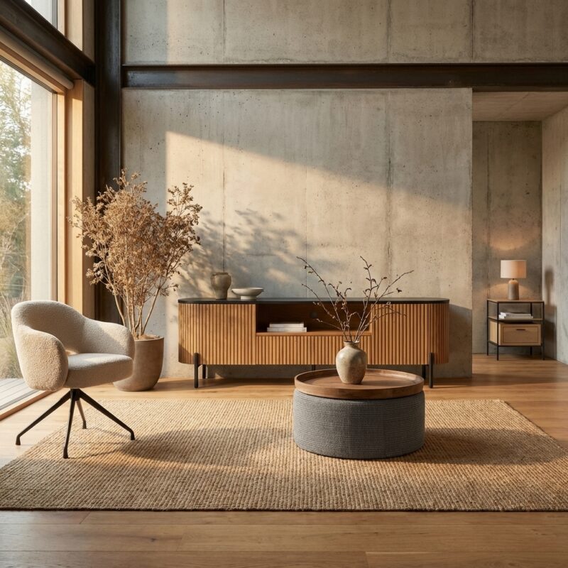 Palazzo TV-meubel 200 cm, landelijk modern, natuurlijk hout