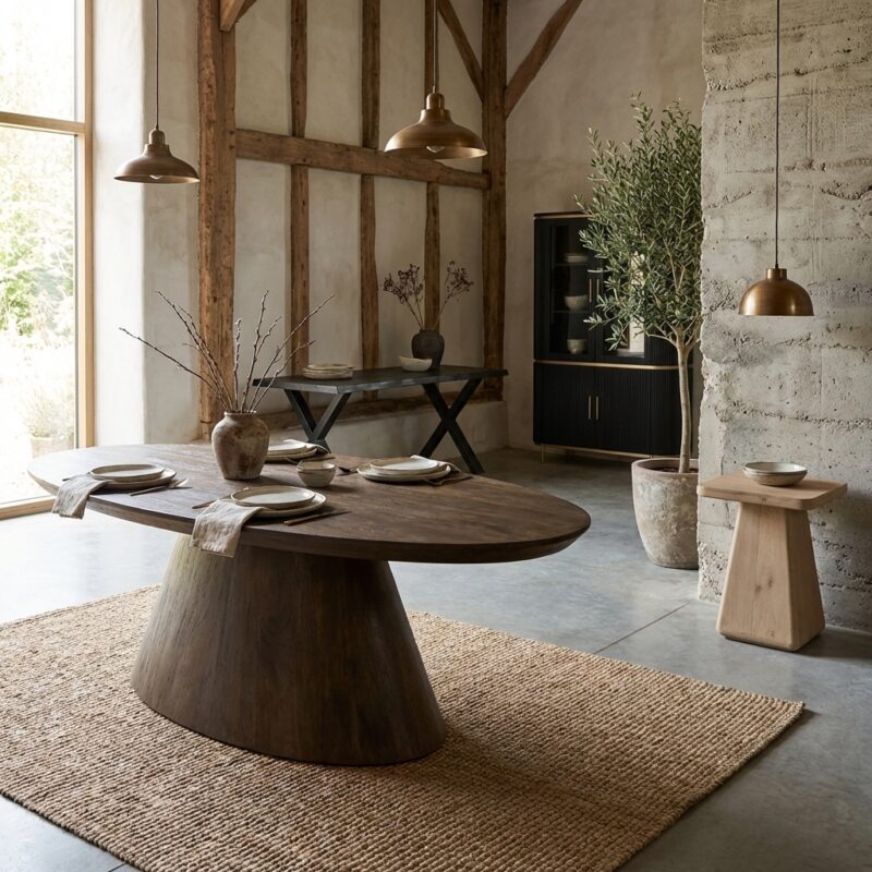 Premana salontafel bruin ovaal 135 cm met gladde oppervlak