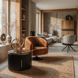 Rivello salontafel met opslagruimte, zwart, hotelchique stijl