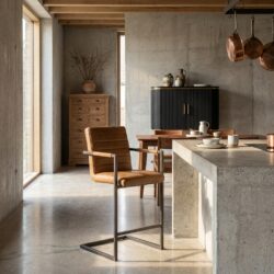 Rocca barstool Bull cognac origineel metaal finish