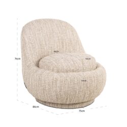Lounge stoel Arlanda beige angora