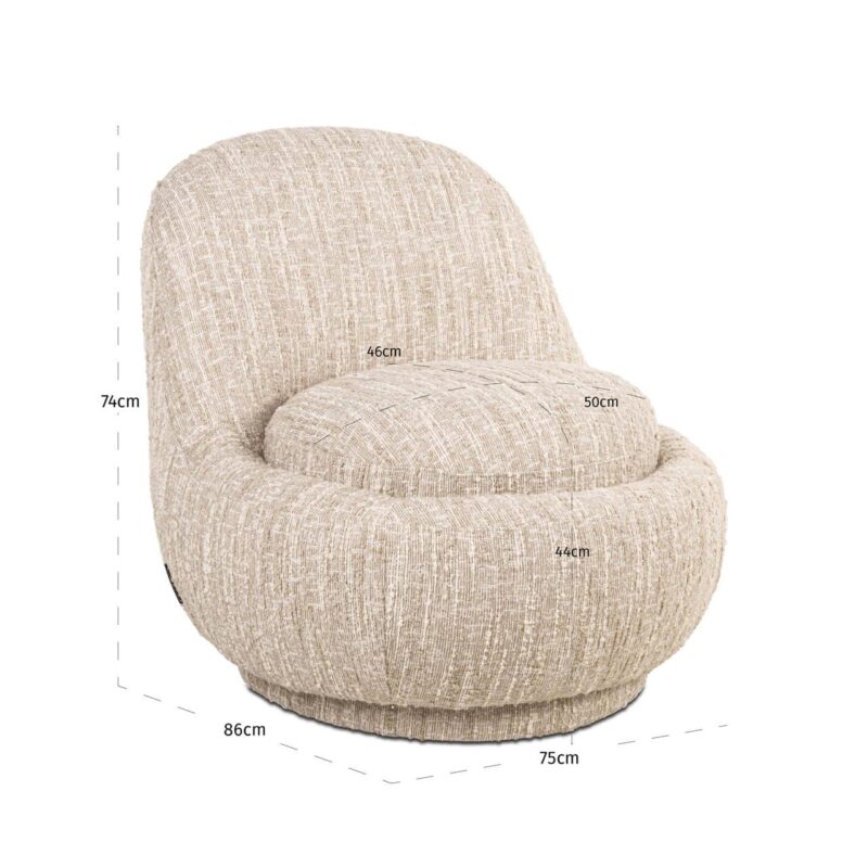 Lounge stoel Arlanda beige angora