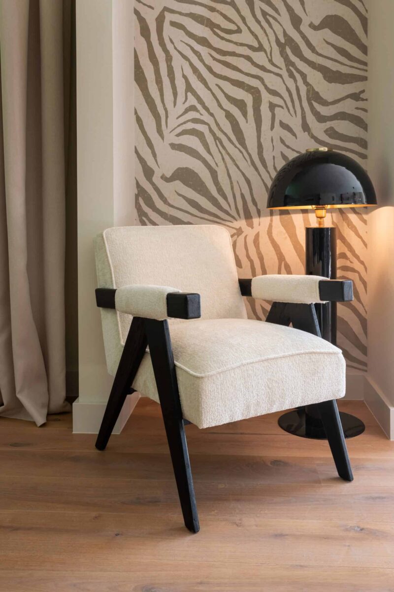 Hoekperspectief van de lounge stoel Cooper