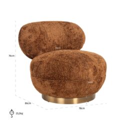 Lounge stoel Jace lovely cinnamon swivel