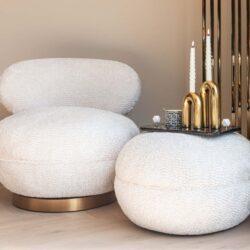 Lounge stoel Jace lovely cream van achteren, stijlvol