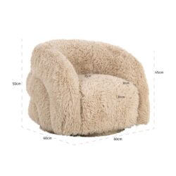 Lounge stoel Lenny yakety sand swivel kids