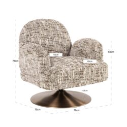 Lounge stoel Kagney in een woonkamer met een televisie