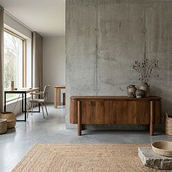 Salano 170 cm kast in natuurlijk hout met afgeronde details en poten