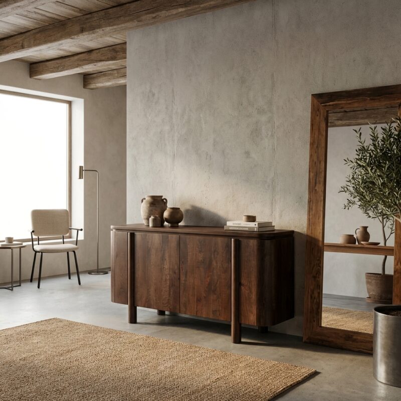 Salano Brown 170 cm kast met subtiele details en opvallende poten