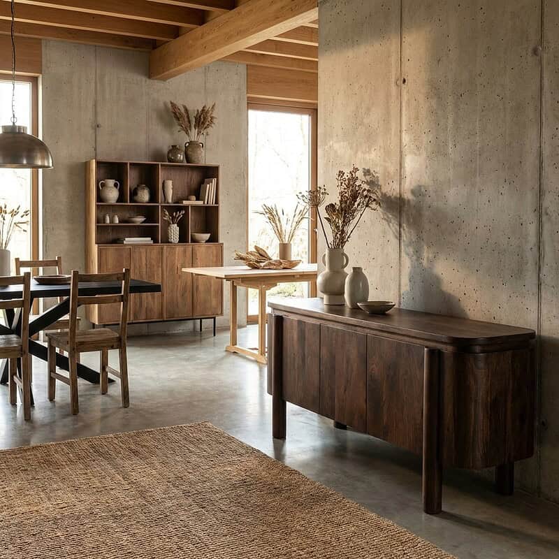 Salano Brown 170 cm kast met afgeronde details en subtiele poten