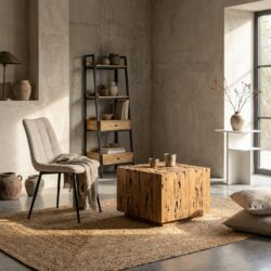 Salontafel Bridge 60 in hout van recycled teakhout met stoere uitstraling